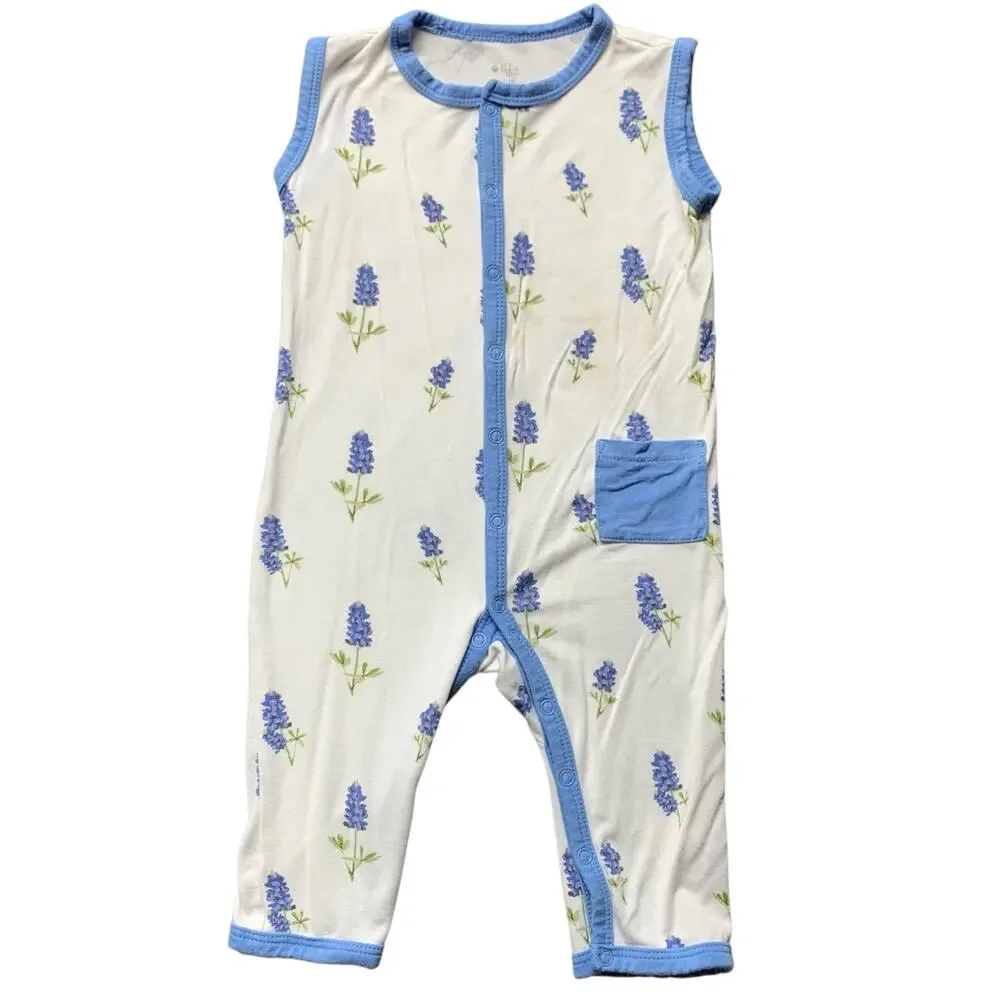 Kyte Bluebonnet Bamboo Tank Snap Romper - Picture 5 of 6